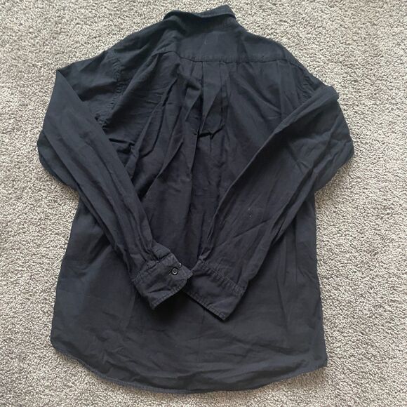 Uniqlo Mens Button Up Top Black Sz Medium Minimalist Classic Career Office Basic - Picture 7 of 7